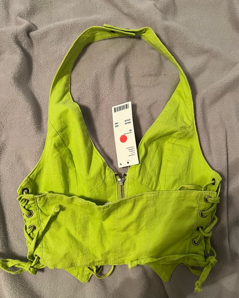 Urban Outfitters Lime Green Halter Top - Image 4