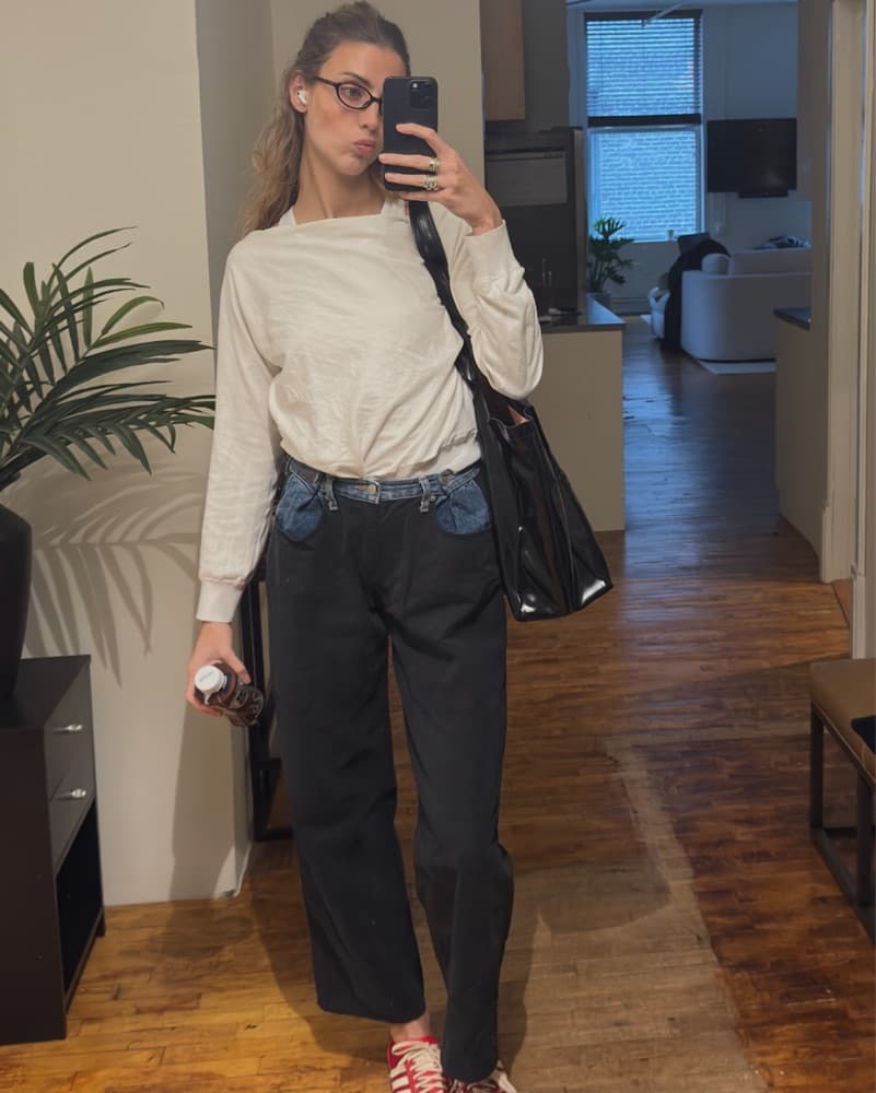 Frankie Shop Hayla Contrast Jeans Pants - Image 4