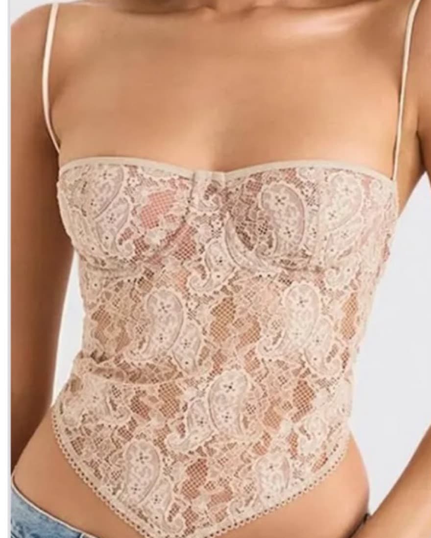 Lace Corset Tie Back Top - Image 1