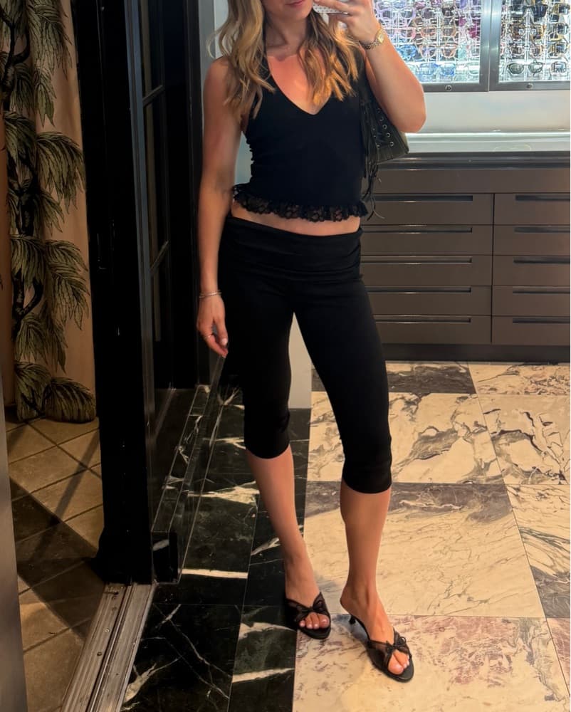 black fold over capris  - Image 1