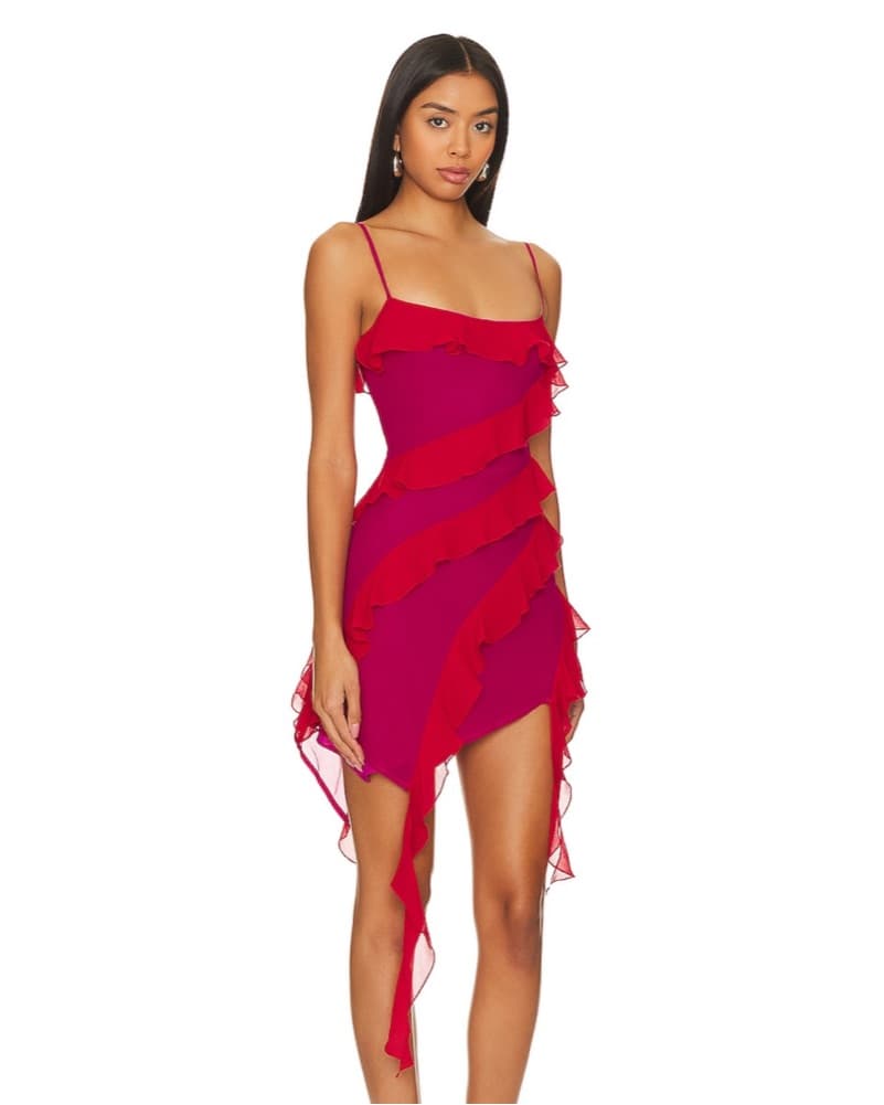 Marisol Mini Dress Pink & Red Size Small - Image 2
