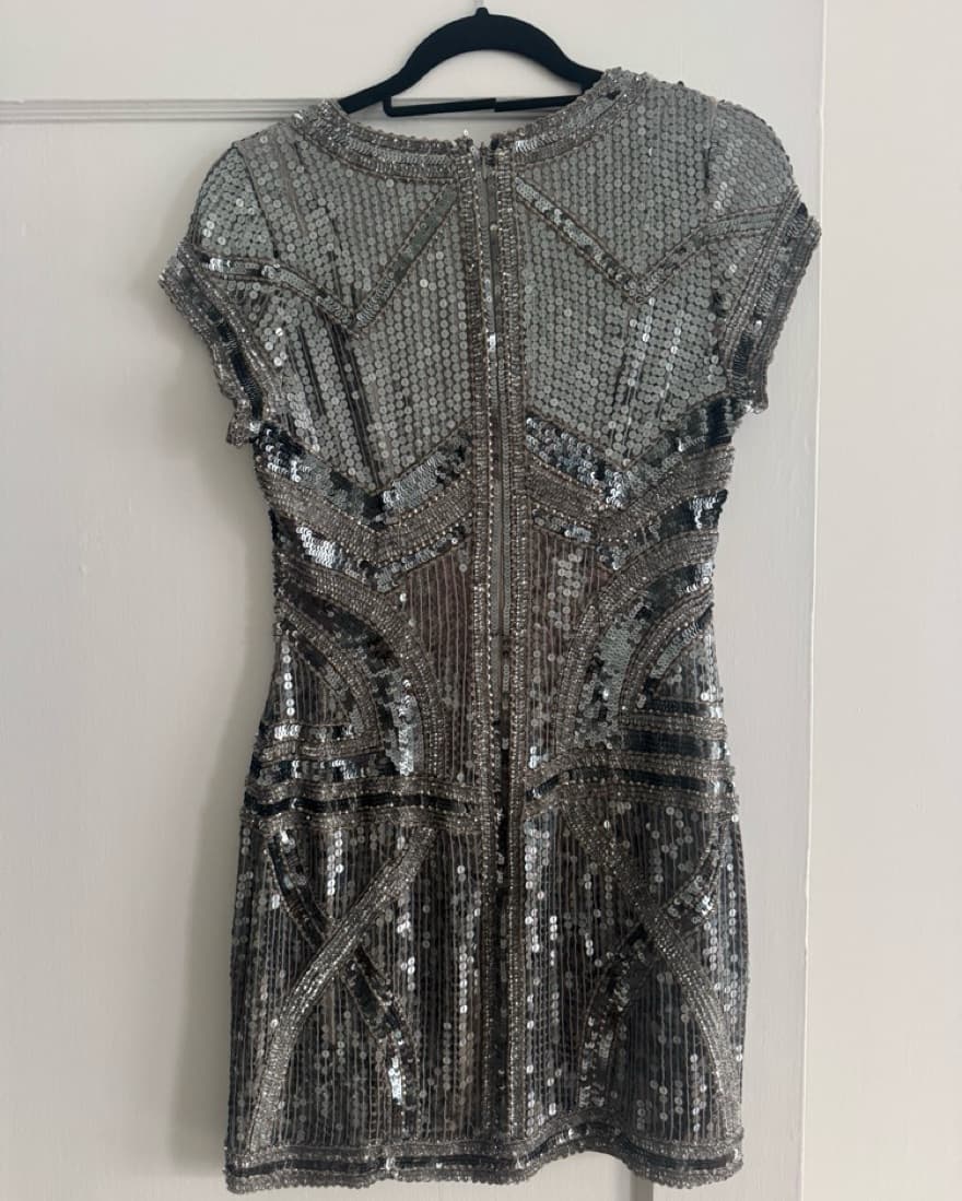 🪩 Parker Serena Sequin Dress Silver  - Image 4