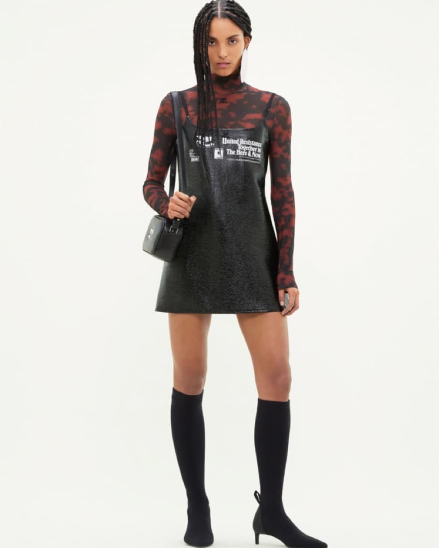 COURRÈGES  RESISTANCE VINYL MINI DRESS - Image 5