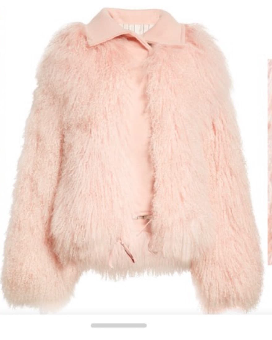 Monse Plush Blush Mongolian Fur Jacket - Image 3