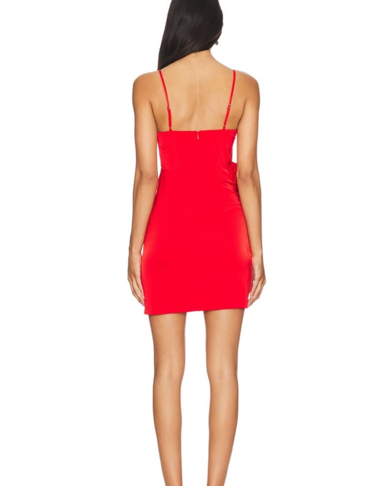 Captivating Red Wrap Mini Dress - Image 2