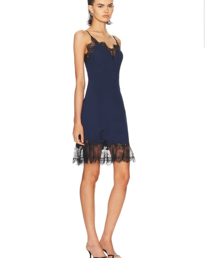STAUD Nadia Navy Lace-Trim Dress NWT - Image 2