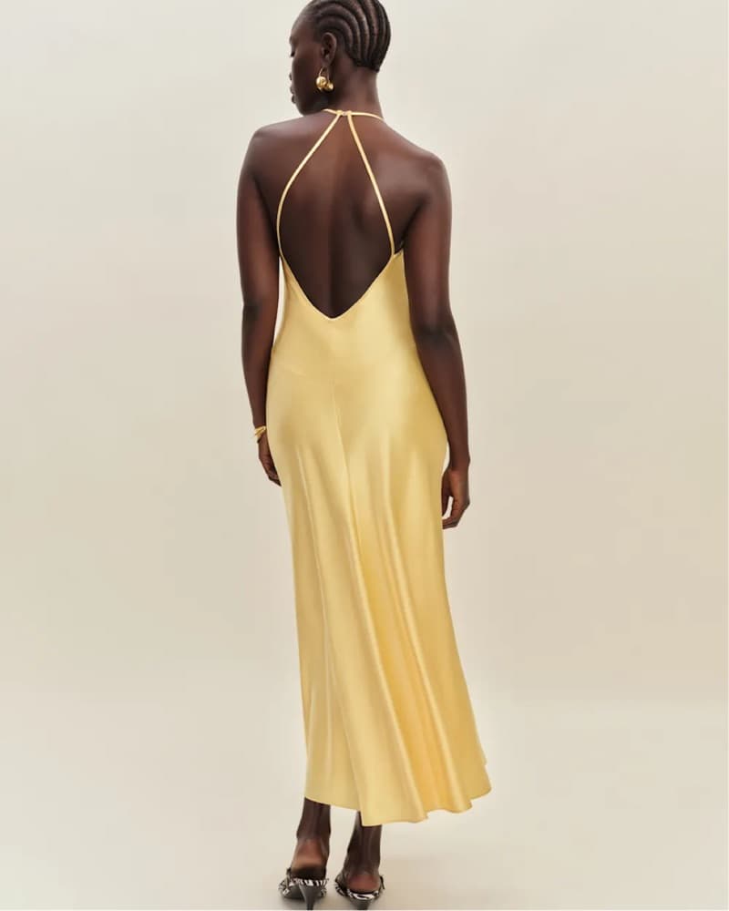 Butter Yellow Reformation Nari Dress - Image 3