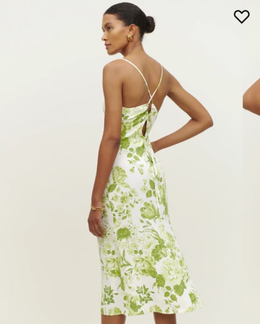 Reformation Dover Dress Green Floral - Image 2