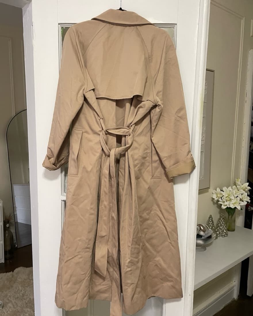 Chic Camel Tan Classic Trench Coat - Image 5