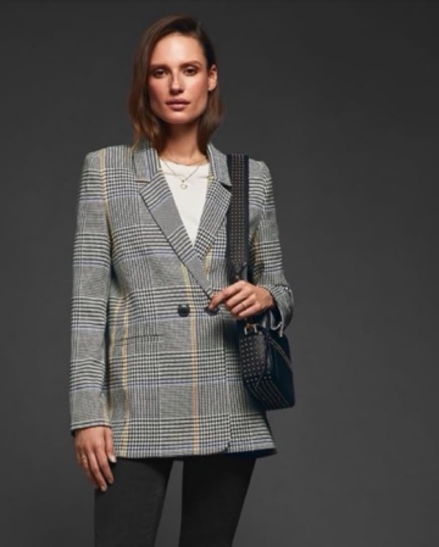 Anine Bing Plaid Blazer Jacket - Image 1