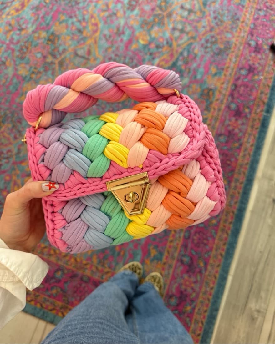 Woven Rainbow Crossbody Bag - Image 5