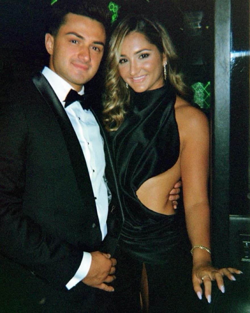 Custom Black Satin Assymetrical Gown - Image 3