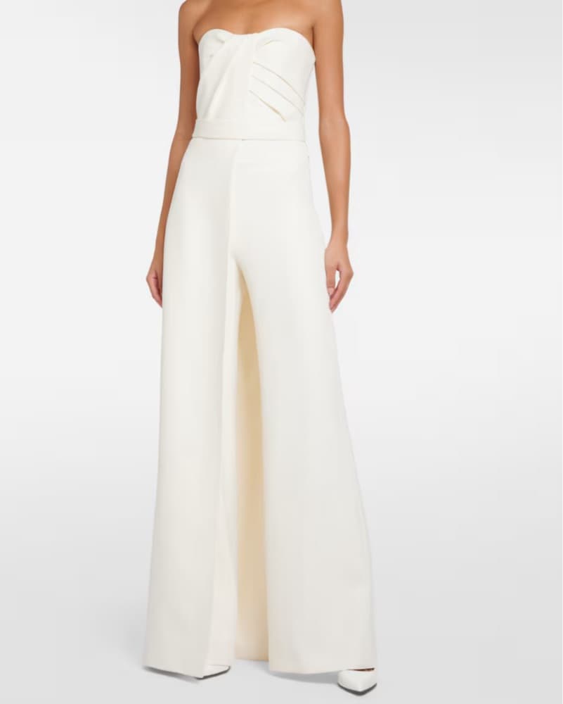 Safiyaa Strapless White Jumpsuit - Image 1