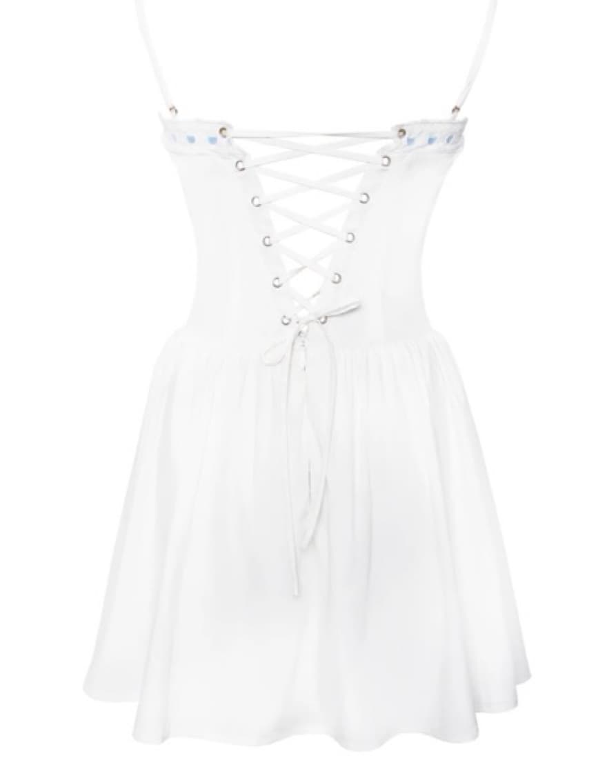 Malia Corset Lace Up Back Mini Dress - Image 4
