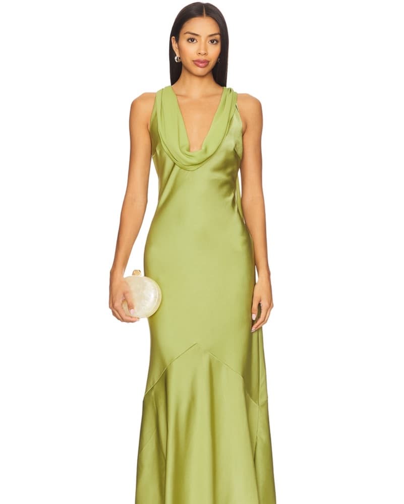 Gabrielle Maxi Dress In Olive  - Image 2