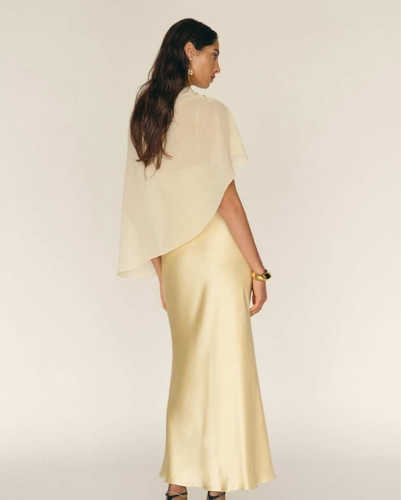 Lilibeth Yellow Silk Dress - Image 3