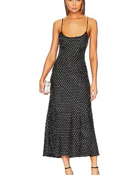 WeWoreWhat Black & Crystal Slip Dress - Image 1