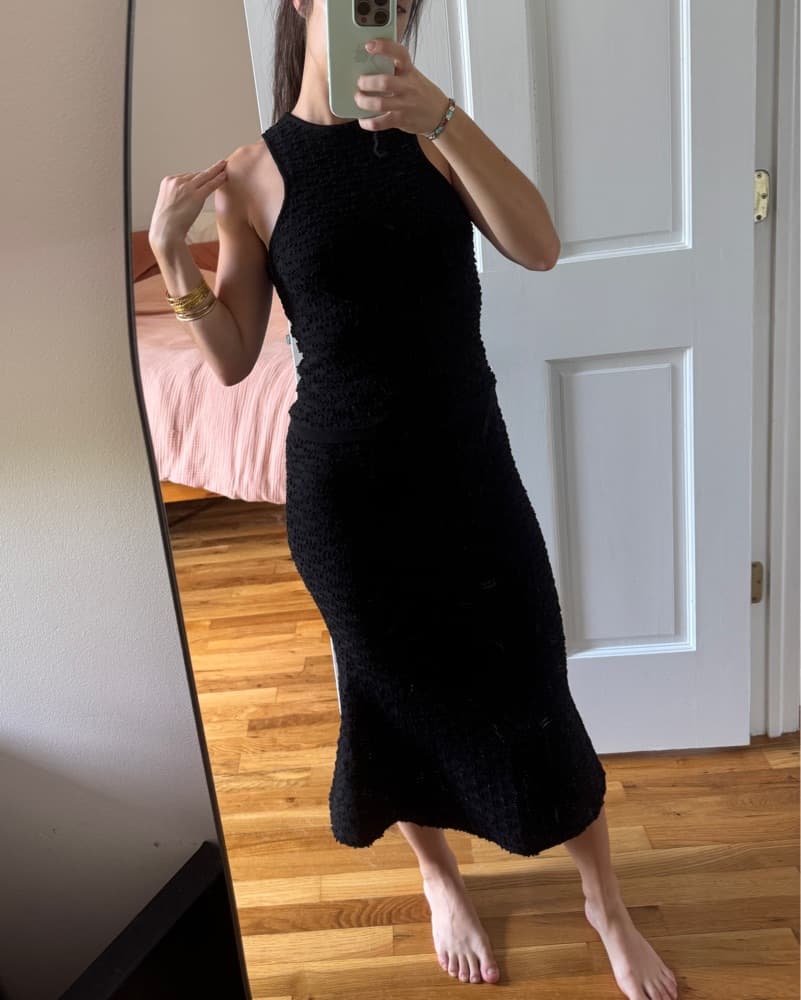 Vintage Black Dress Set With Texture - Image 1