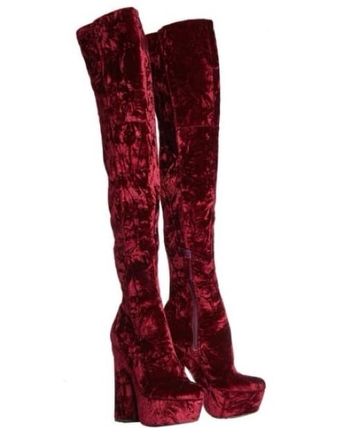 Alice+Olivia Geneva Crushed Velvet Boot  - Image 4