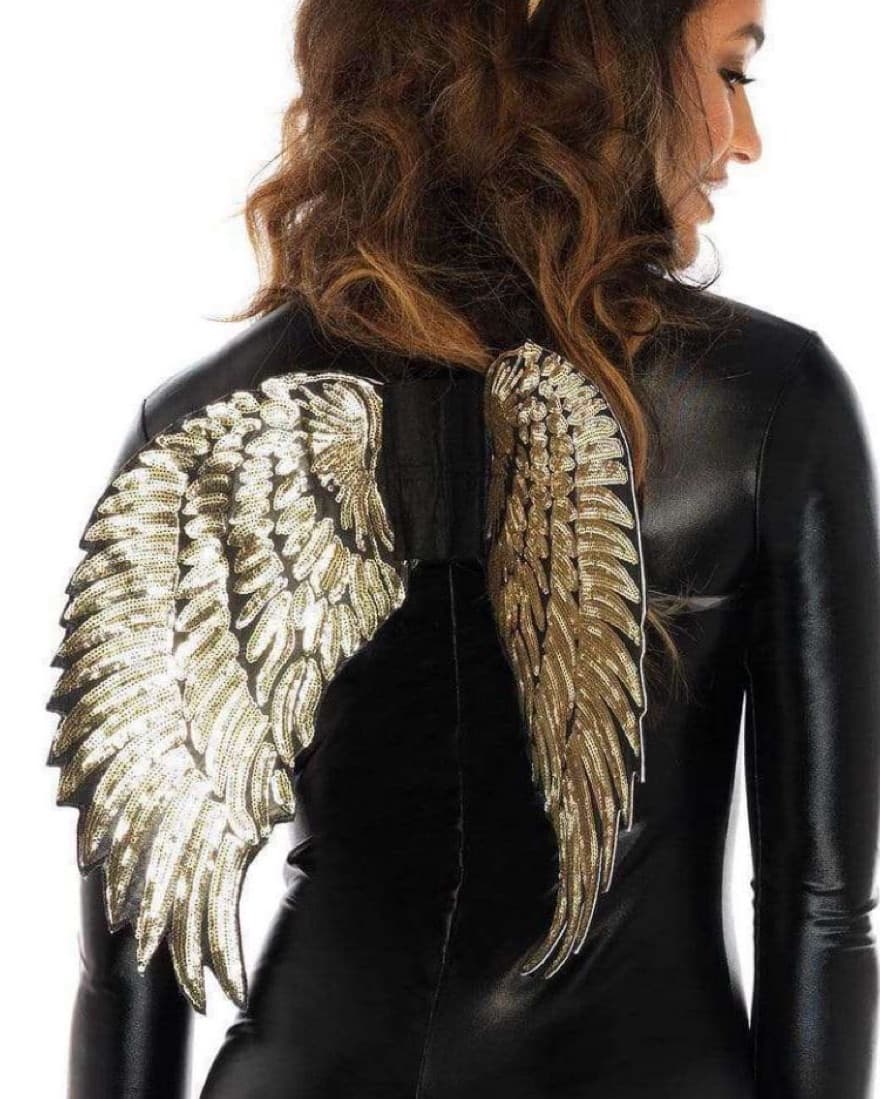Gold Sequin Angel Wings - Image 1