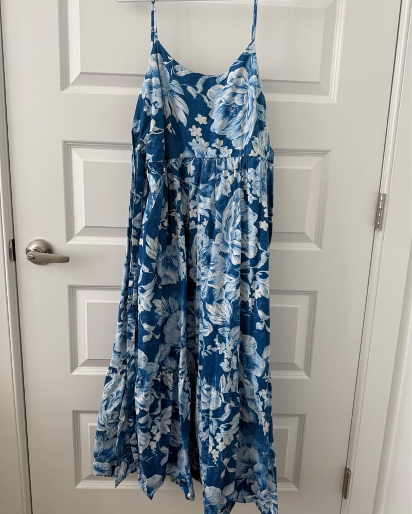 Floral Maxi Dress with Tie Waist - Image 1