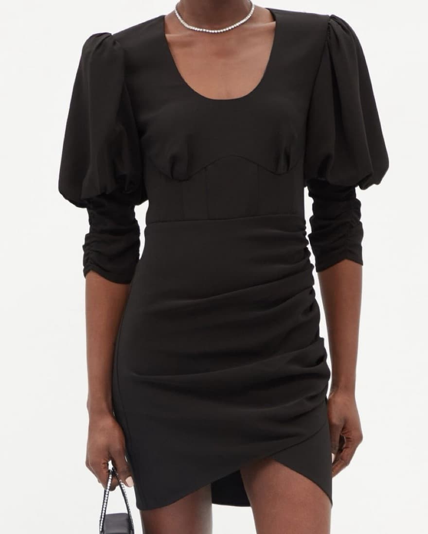 Black Mini Self-portrait Dress - Image 1