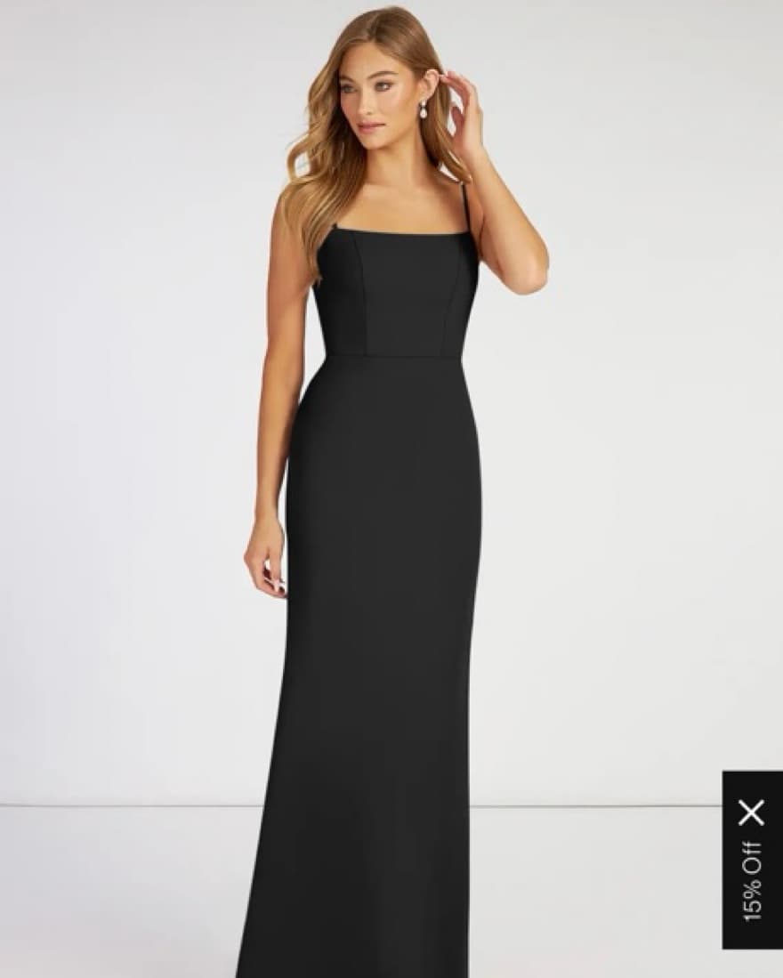 Azazie Long Black Dress - Image 1