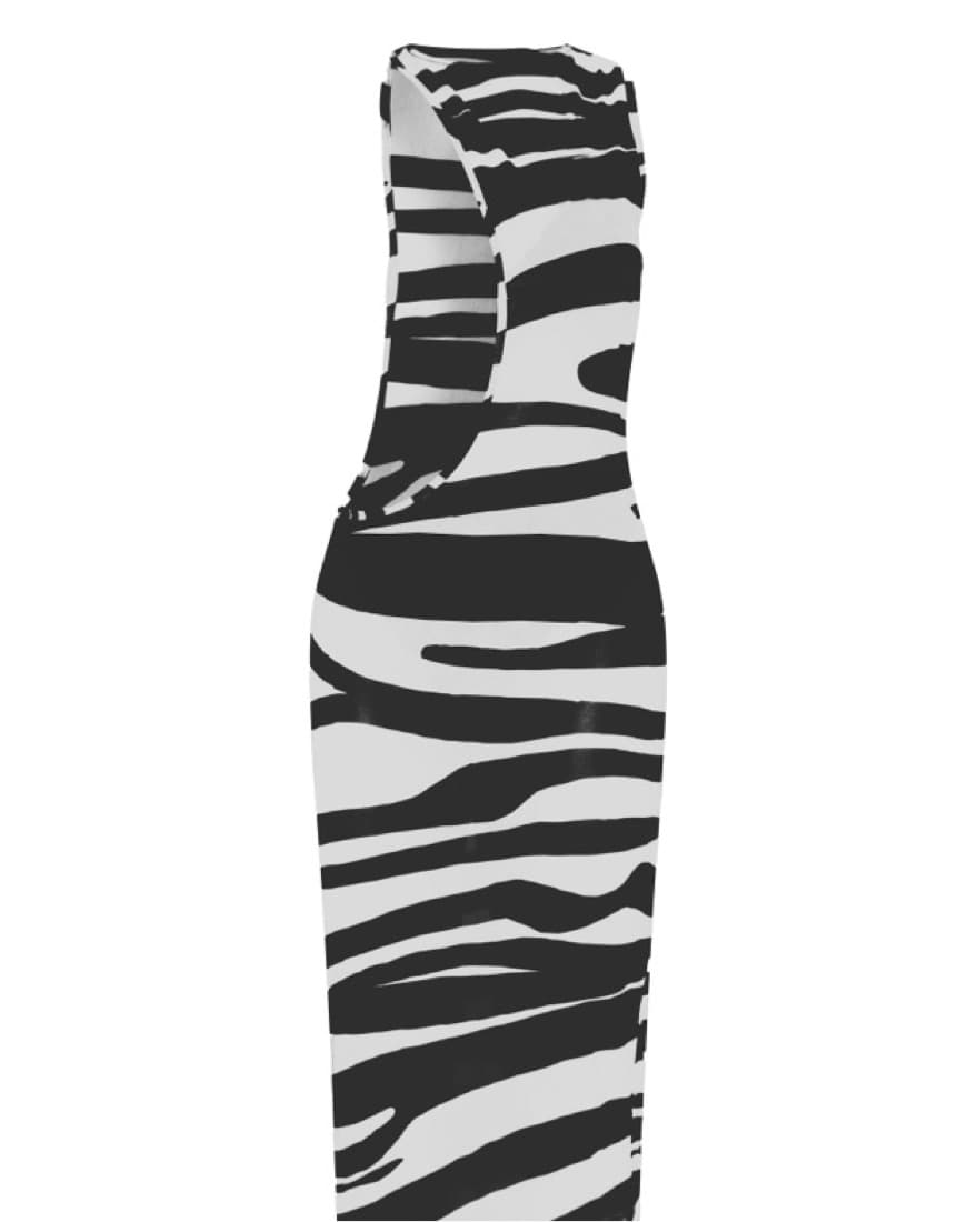 Zebra Monochrome Mesh Cover Up - Image 2