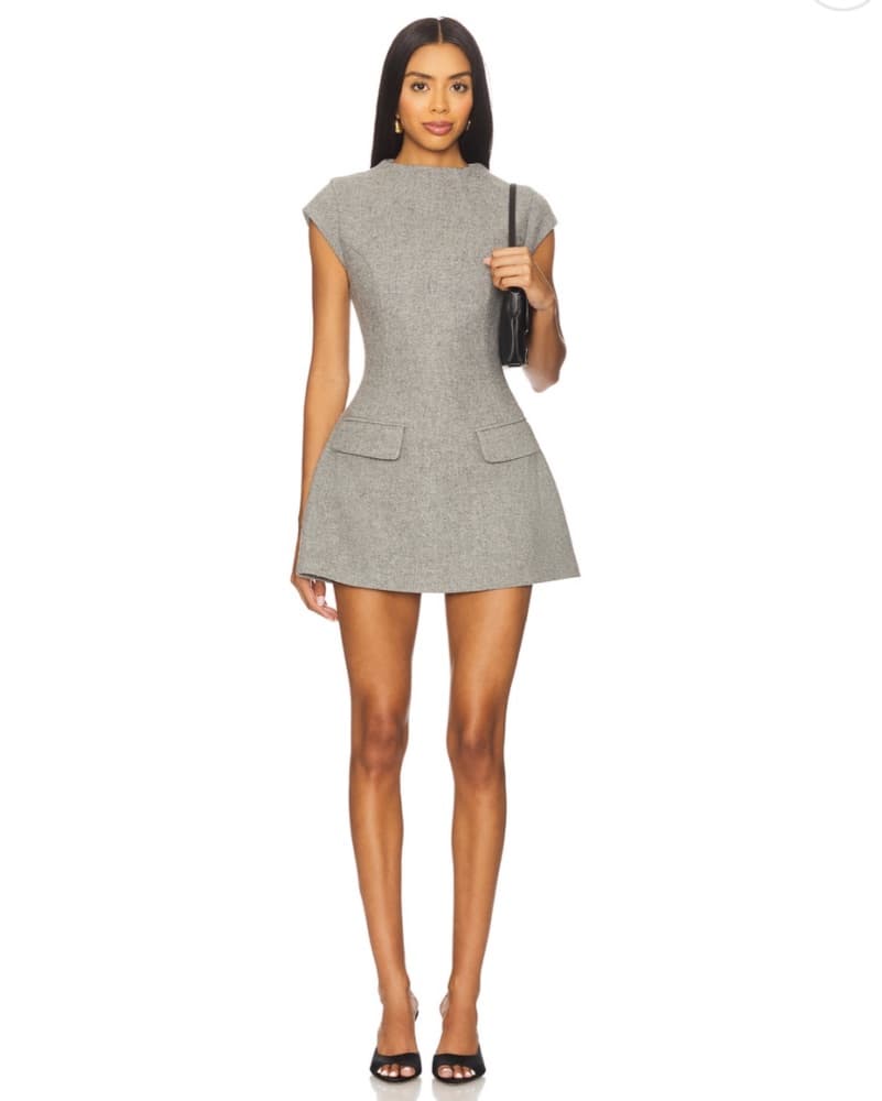 Greay Short Sleeve Fit And Flare Dress - Image 1