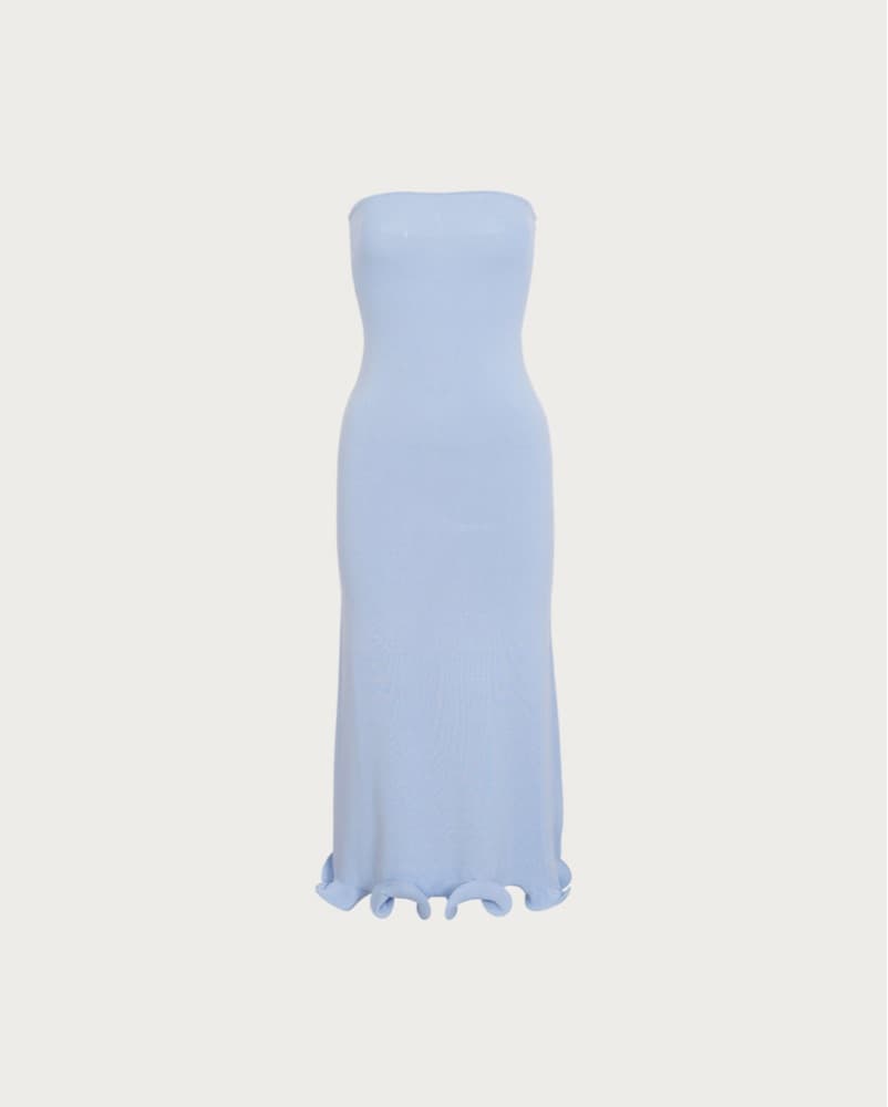 SAME Ruffle Hem Strapless Dress - Image 1