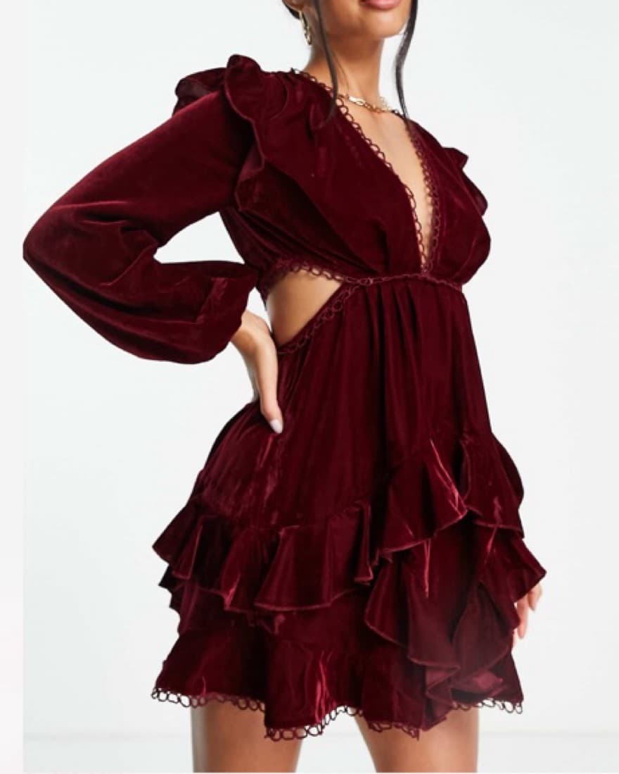 Petite Mini Velvet Dress - Asos - Image 2