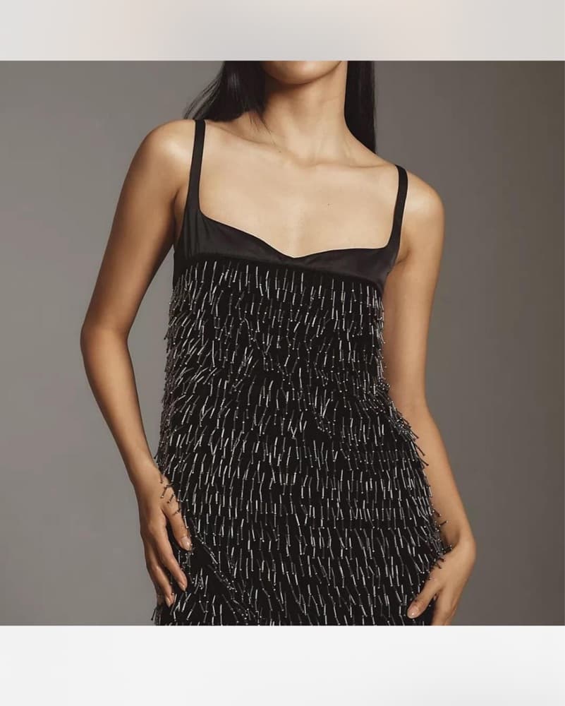 Sparkling Sequin Fringe Mini Dress - Image 2