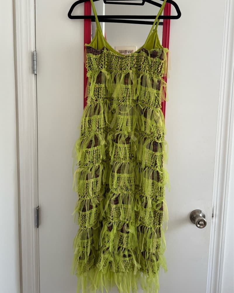 Green Fringe Dress - Image 3