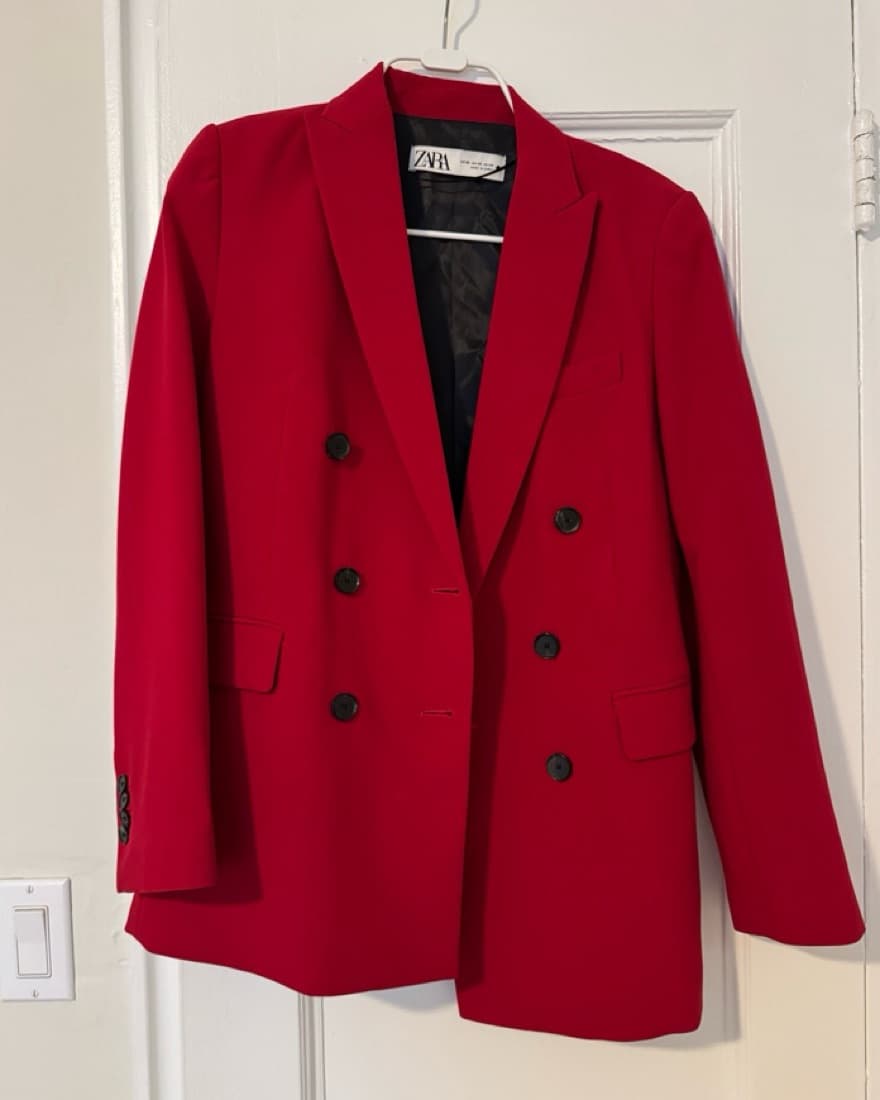 Red Oversized  Zara Blazer - Image 4