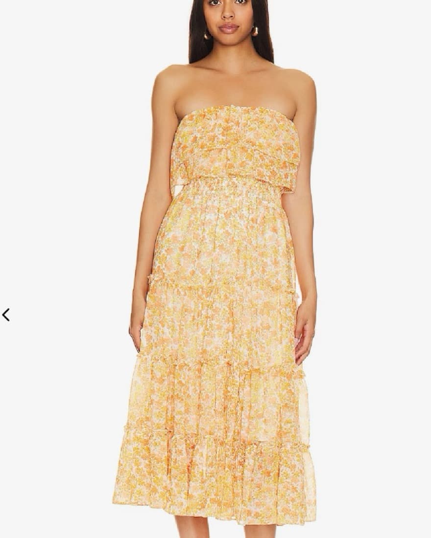 1. STATE Strapless Ruffle Maxi Dress  - Image 1