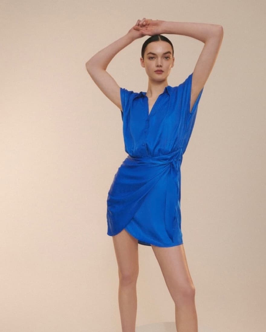 Blue Satin Dress  - Image 2