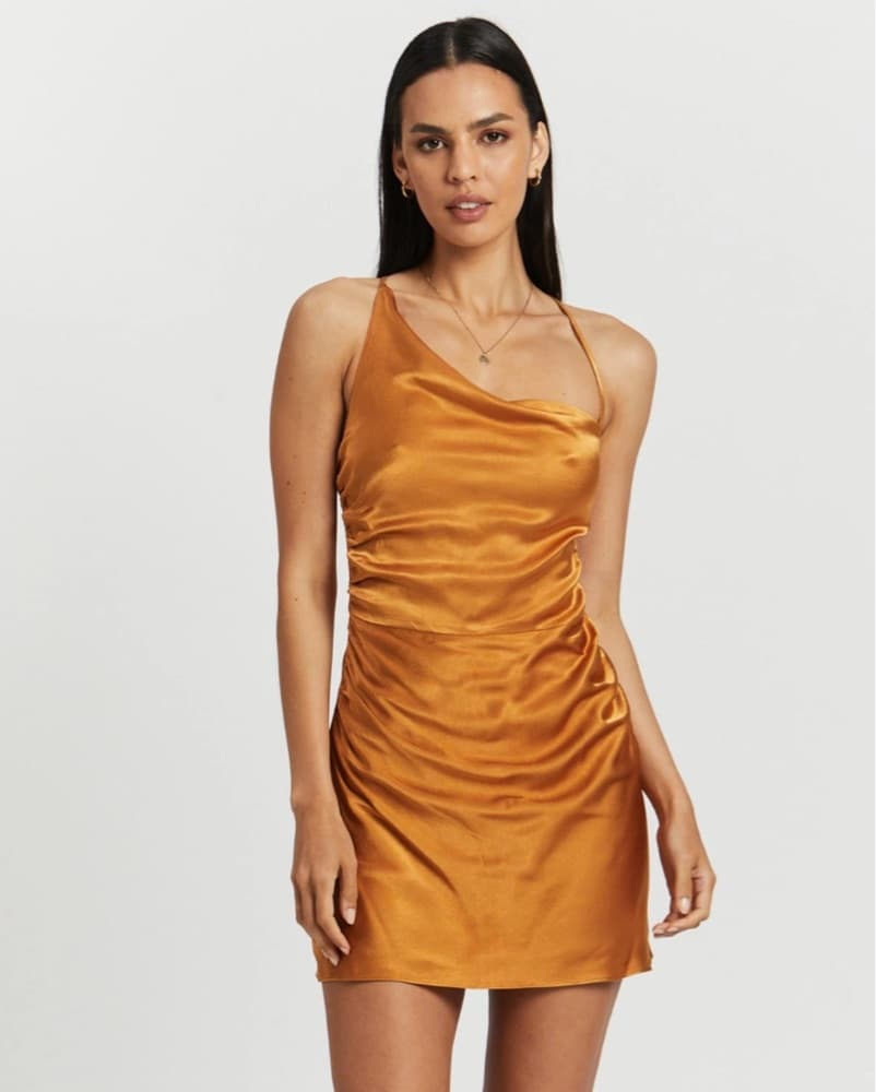 Shona Joy Gold Mini Dress - Image 1