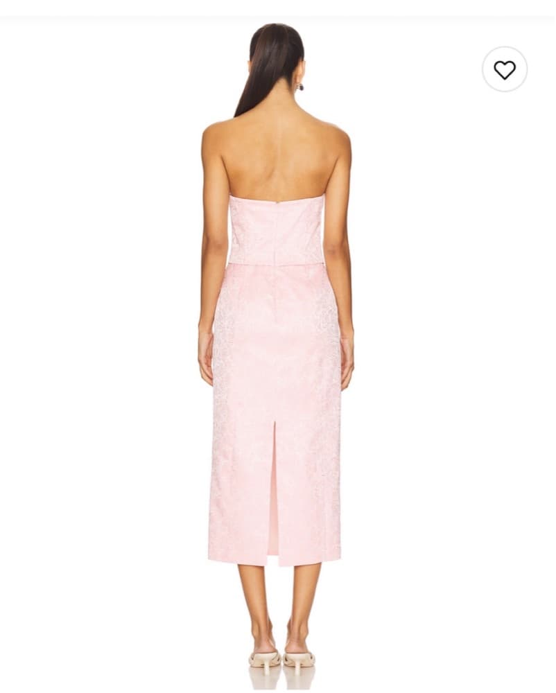 Elegant Pink Lace Midi Dress - Image 2