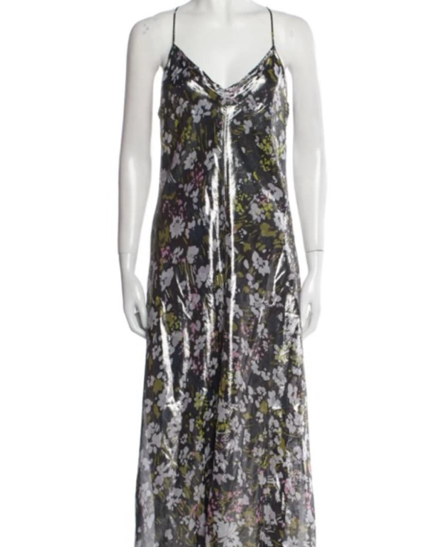 GANNI printed Metallic Floral silk dress - Image 1