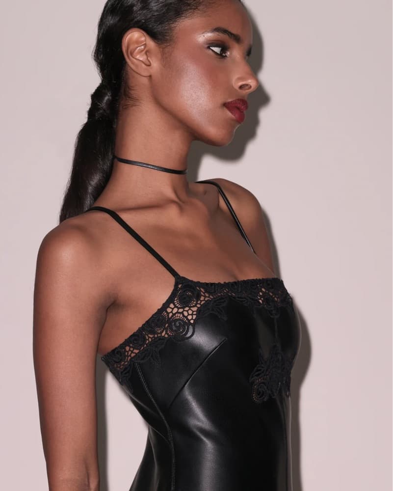 Fluer Du Mal Vegan Leather Guipure Dress - Image 4