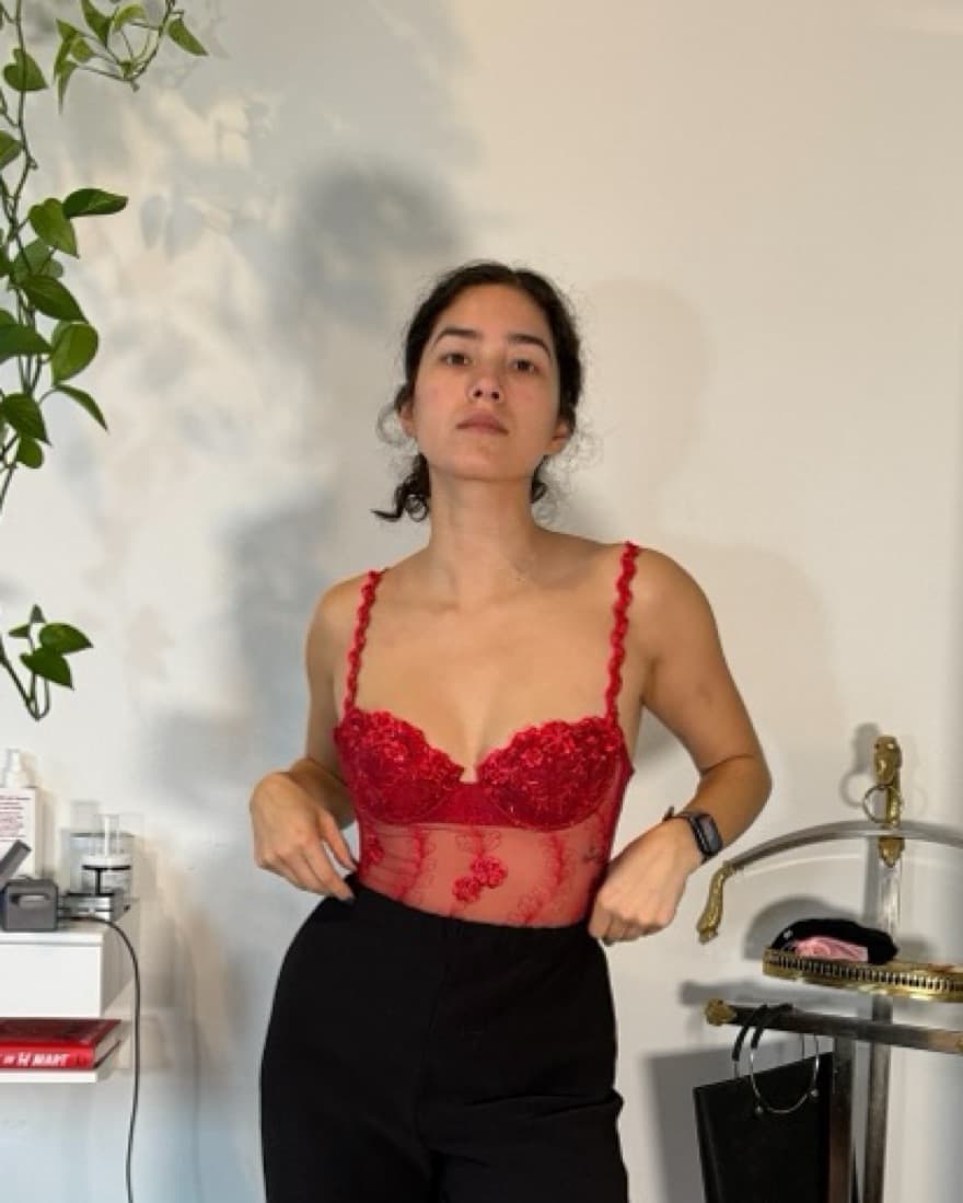 Red La Perla Bustier 36C - Image 5
