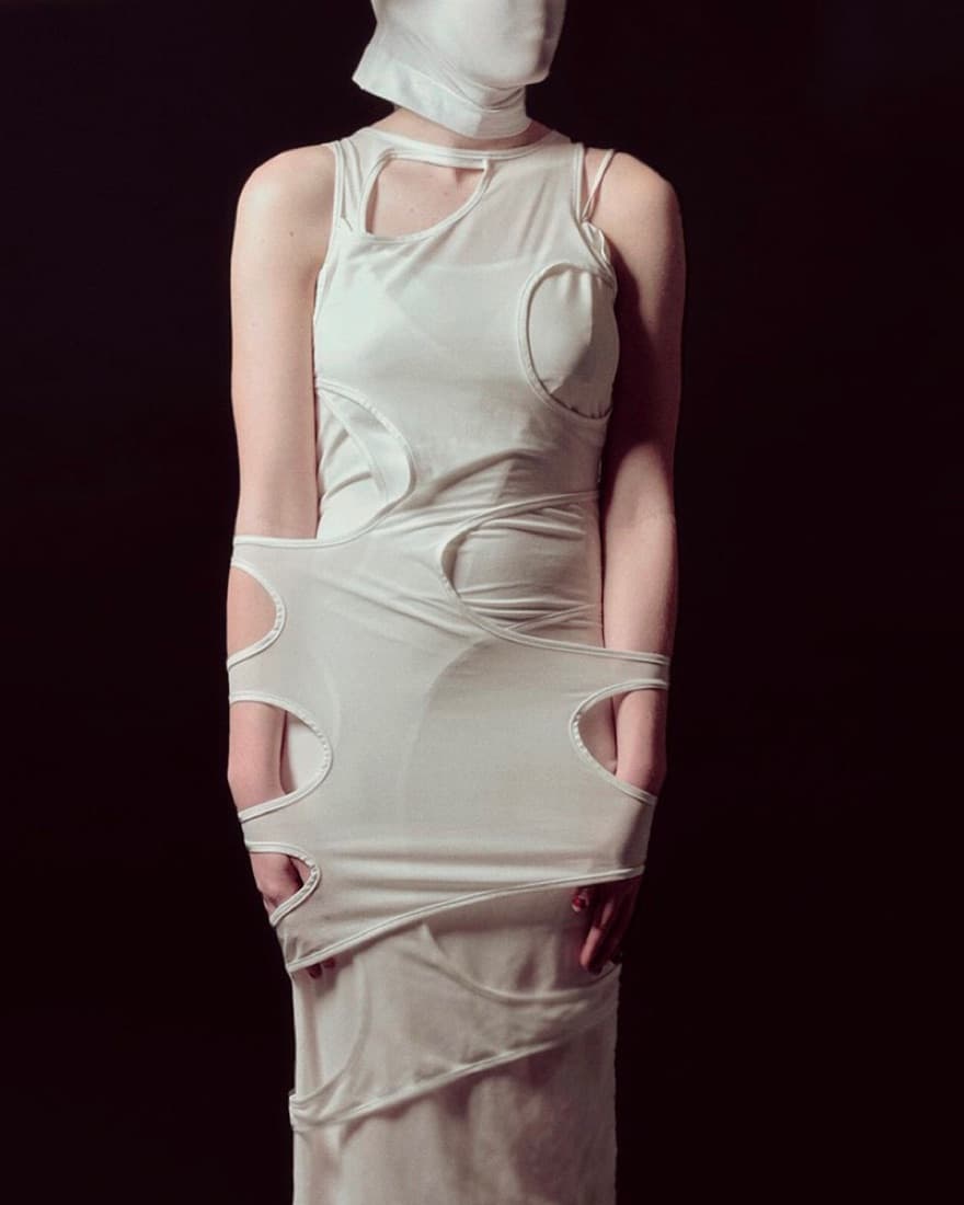 White Cut Out Dress - Image 1