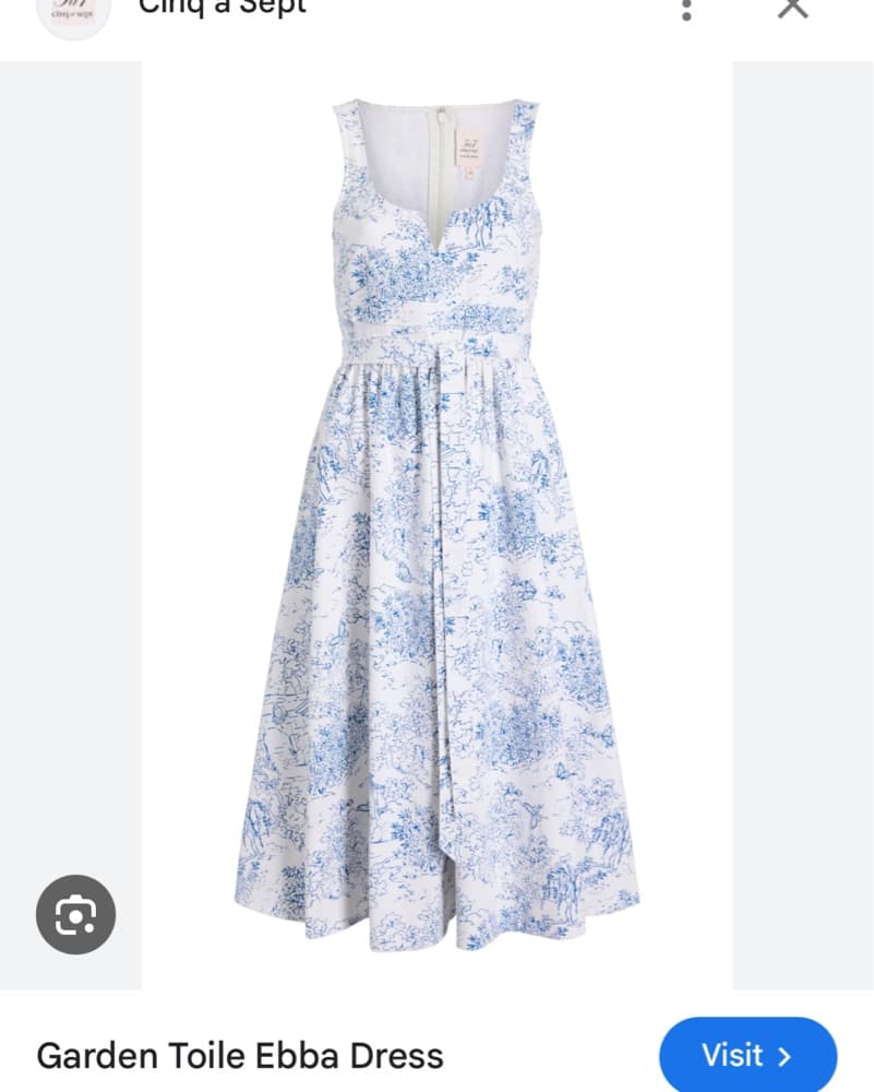 Delicate Blue and White Floral Garden Dress - Image 2
