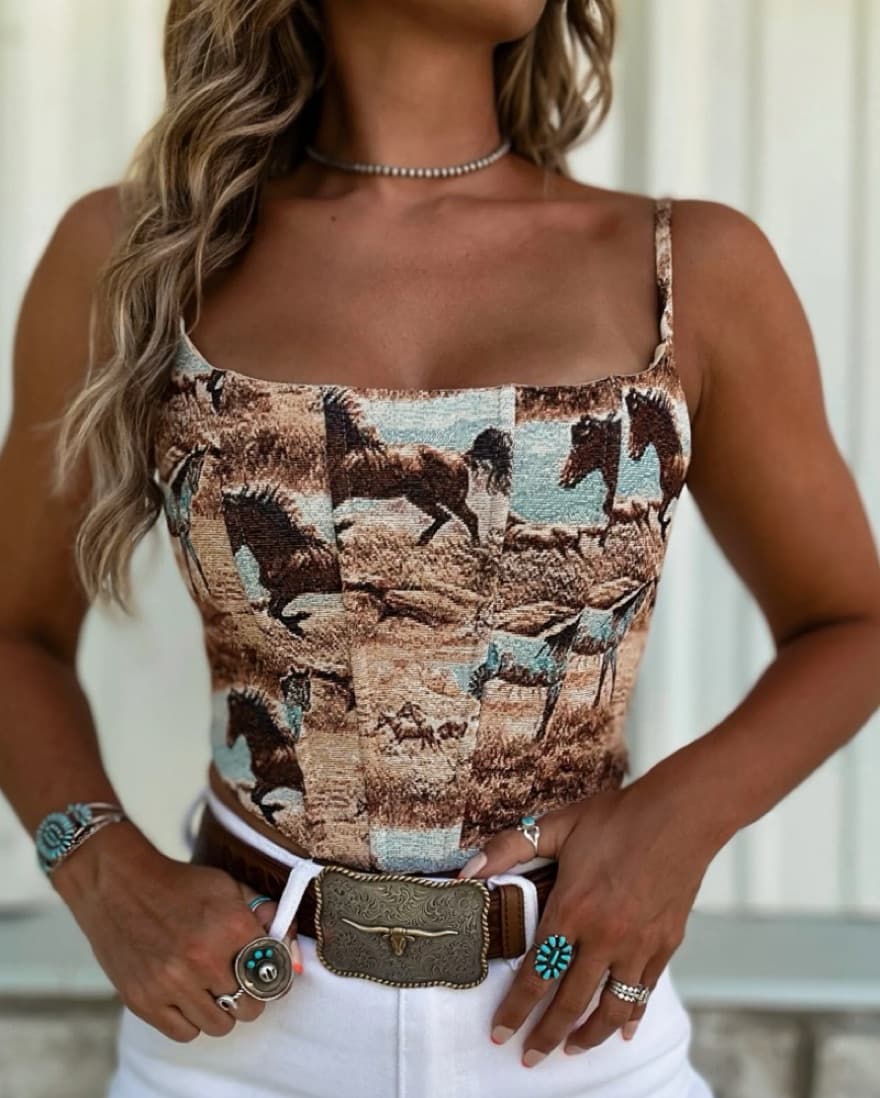 Wild Horse Bustier Corset Top - Image 1