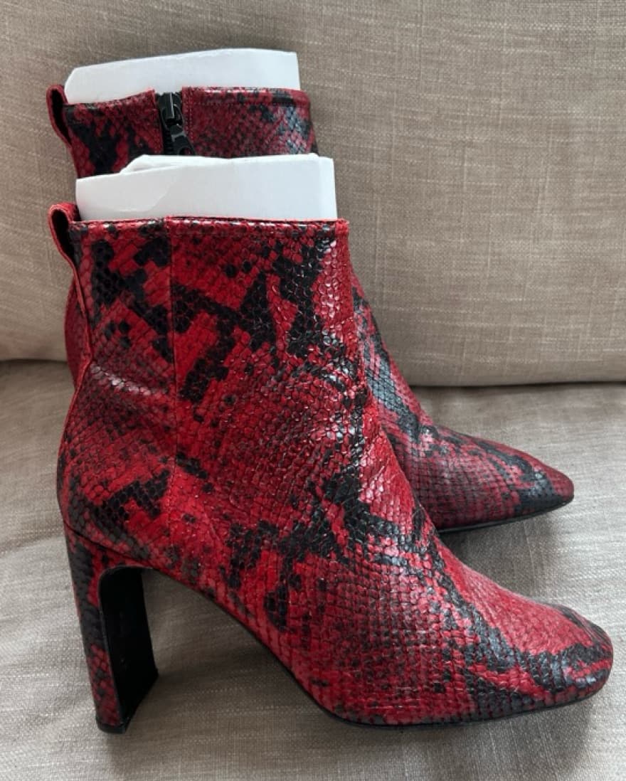 Rag & Bone Red Snakeskin  Booties - Image 5