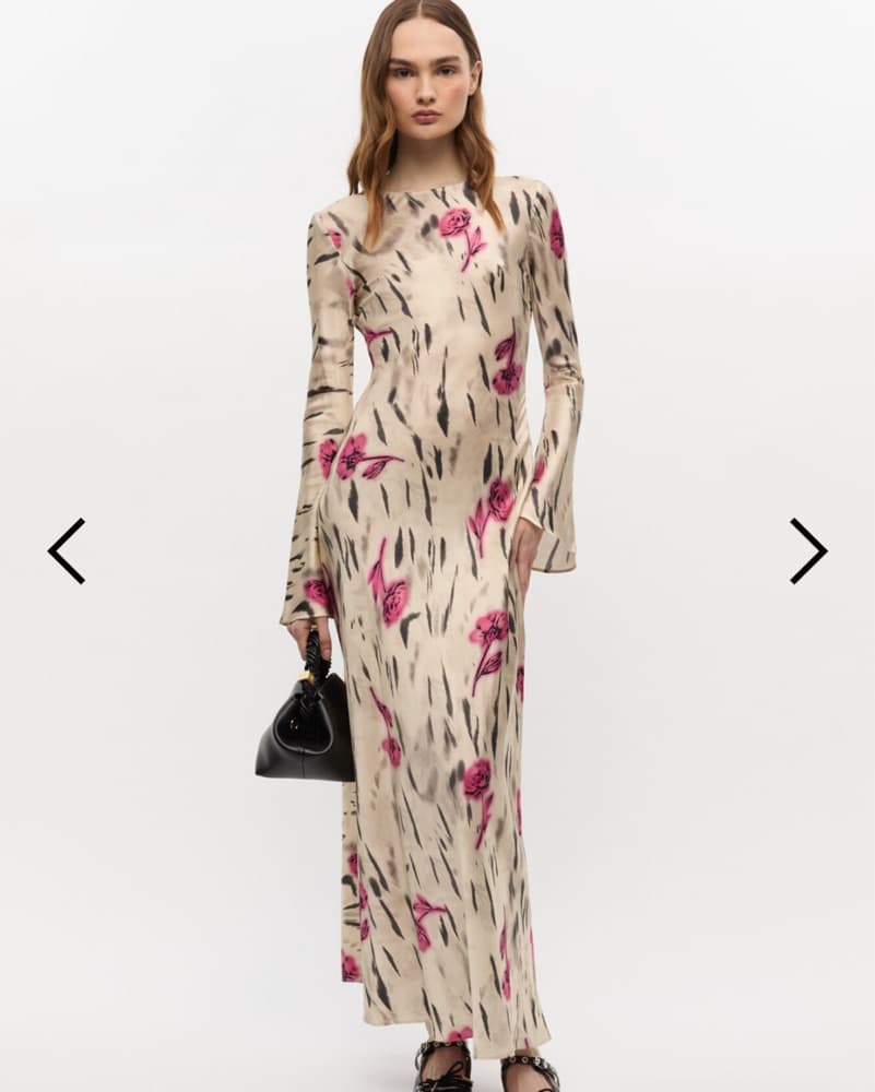 Ganni Floral Satin Maxi Dress - Image 1