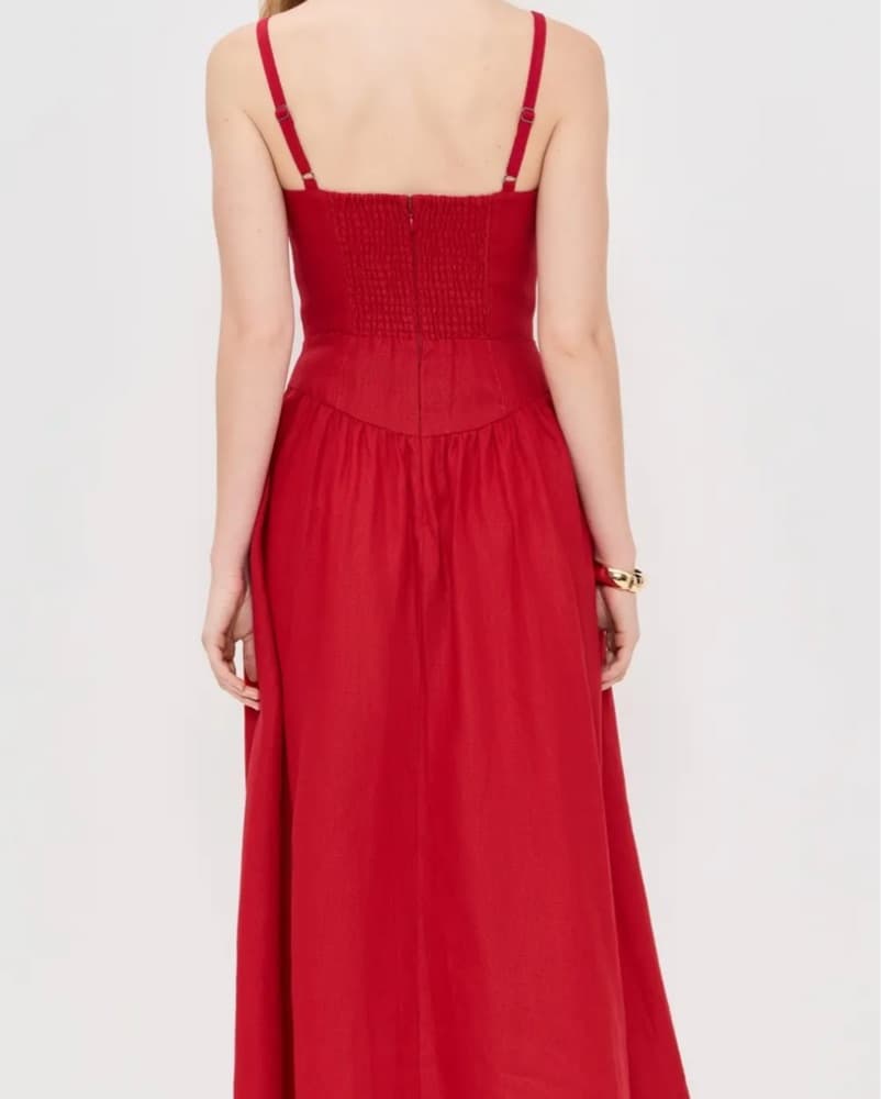Reformation Katarin Linen Midi Dress - Image 5