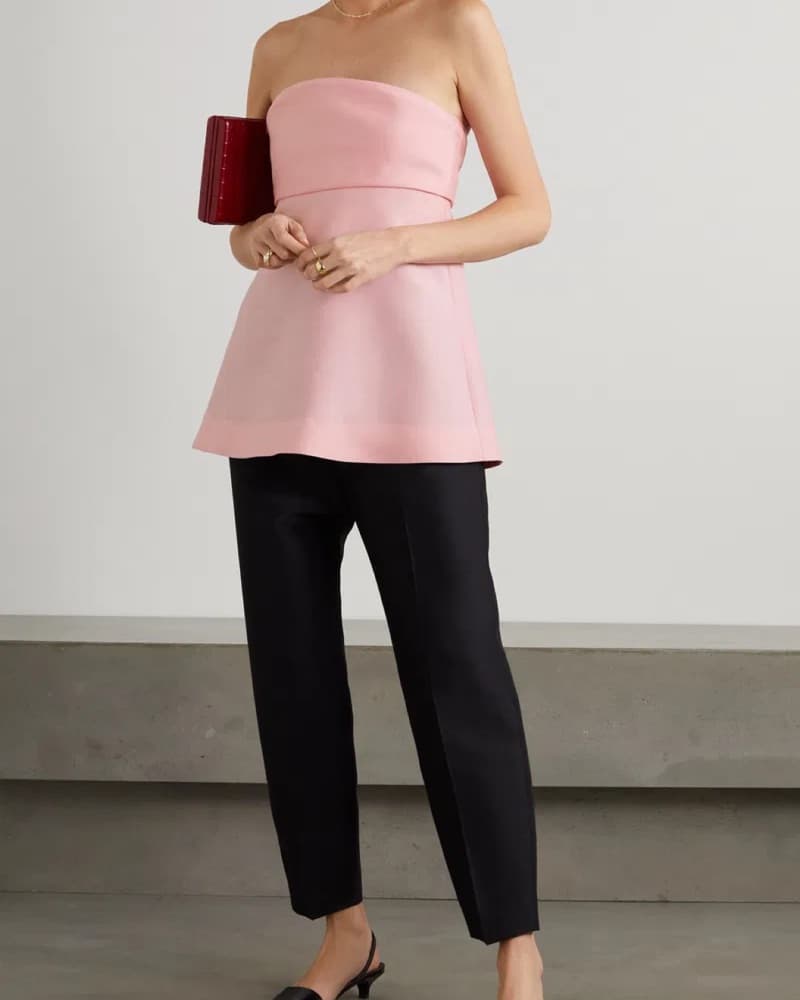 Toteme Strapless Silk Top - Image 1