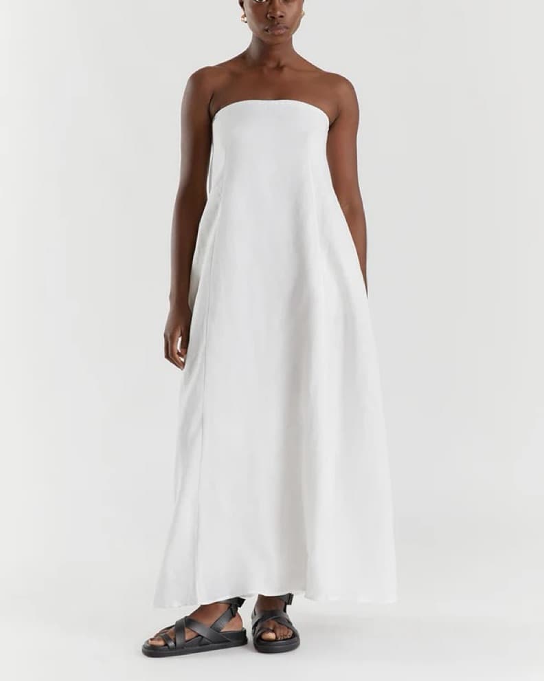 Dissh Karney White Linen Strapless Maxi  - Image 2