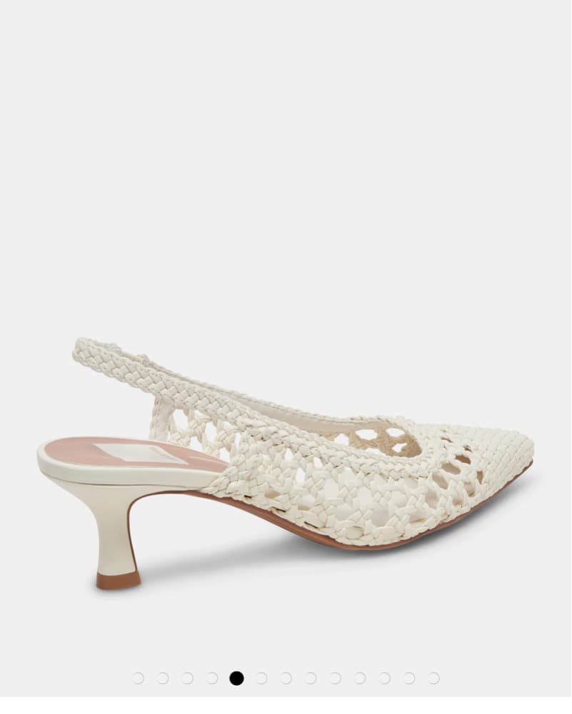 Dolce Vita Woven White Heels - Image 4